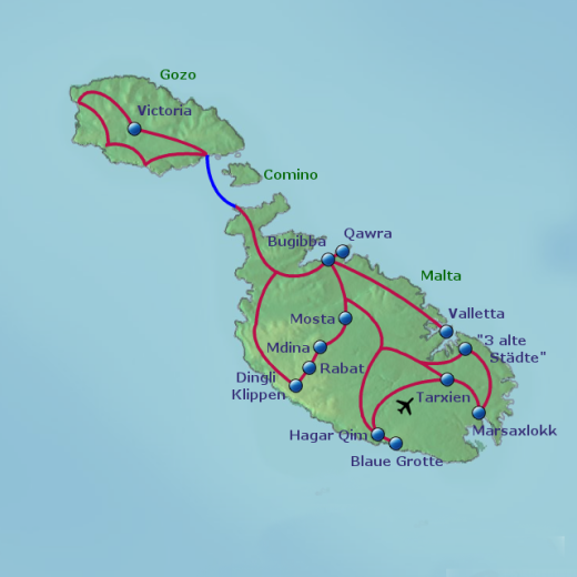 Karte von Malta